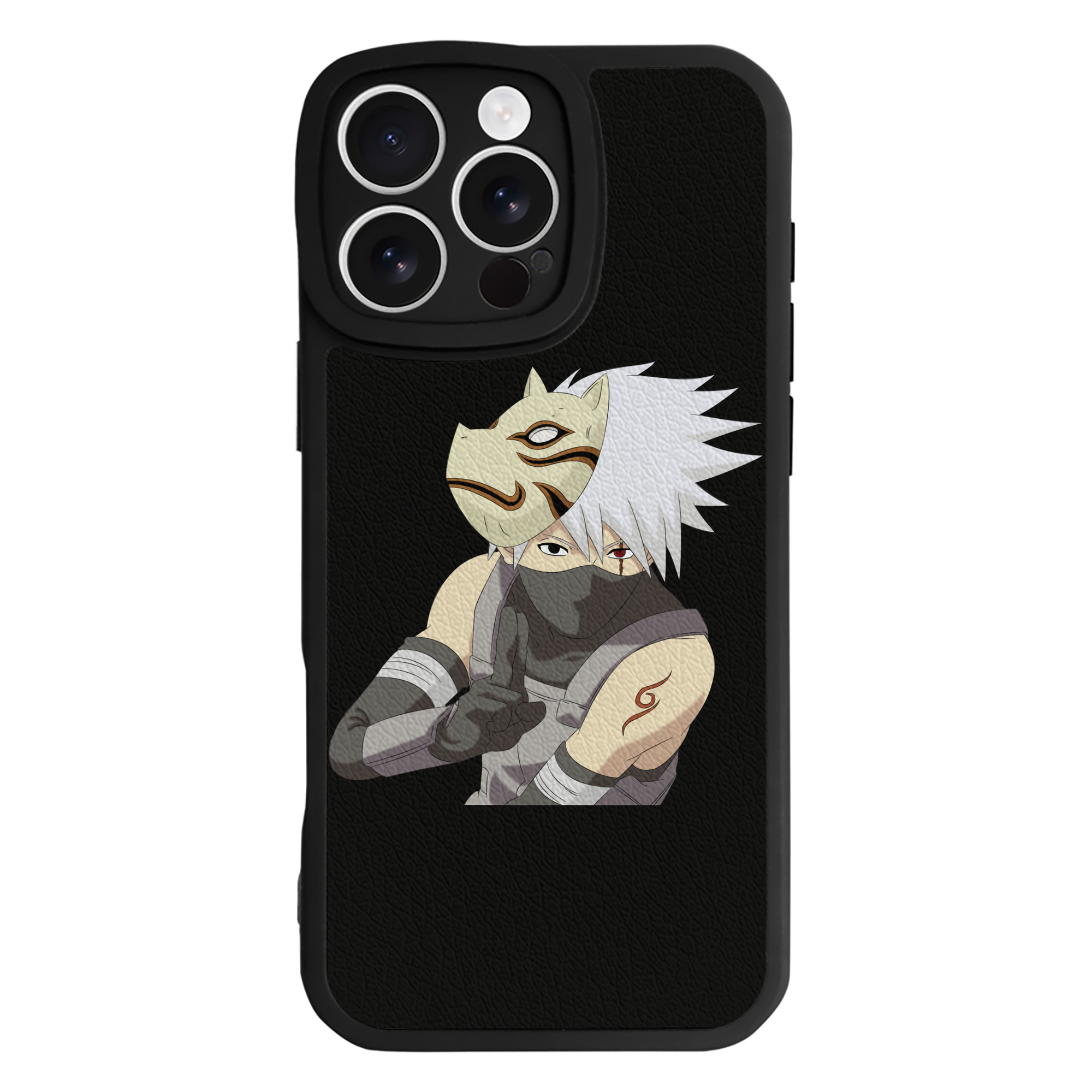 （画像用） NARUTO -ナルト- はたけ カカシ Hatake Kakashi 【iPhone 16シリーズ対応】シリコンスマホケース（レザー調） 材質：シリコン